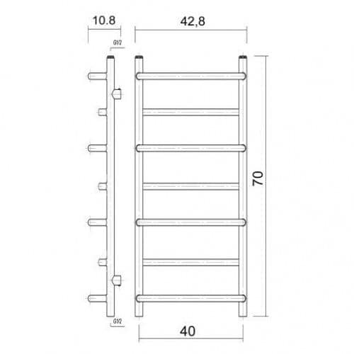 Купить Полотенцесушитель Domoterm Орфей бронза П7 электрический, правое подключение 400х700 мм по низкой цене