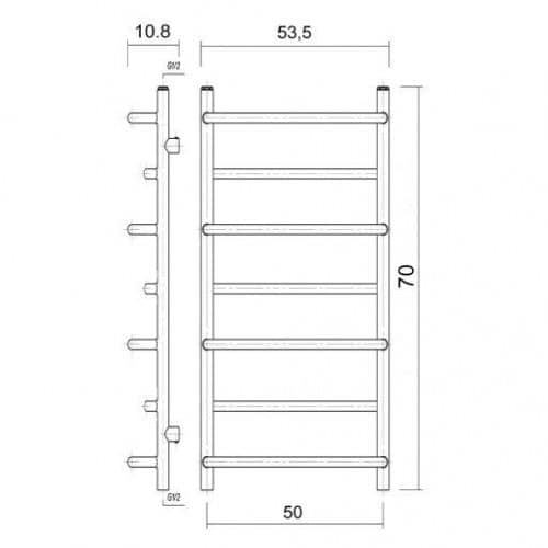Купить Полотенцесушитель Domoterm Орфей бронза П7 электрический, правое подключение 500х700 мм по низкой цене