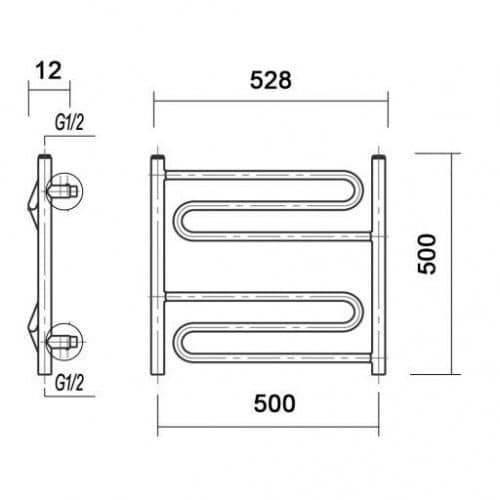 Купить Полотенцесушитель Domoterm Офелия бронза П6 электрический, правое подключение 500х500 мм по низкой цене