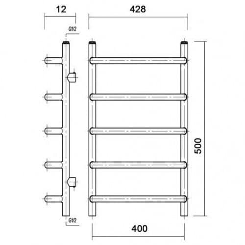 Купить Полотенцесушитель Domoterm Стефано бронза П5 электрический, правое подключение 400х500 мм по низкой цене