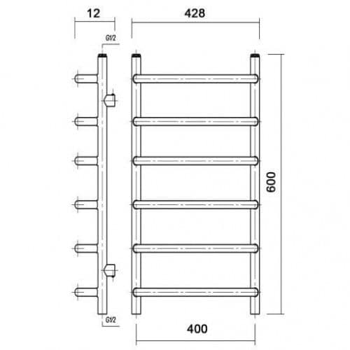 Купить Полотенцесушитель Domoterm Стефано бронза П6 электрический, правое подключение 400х600 мм по низкой цене