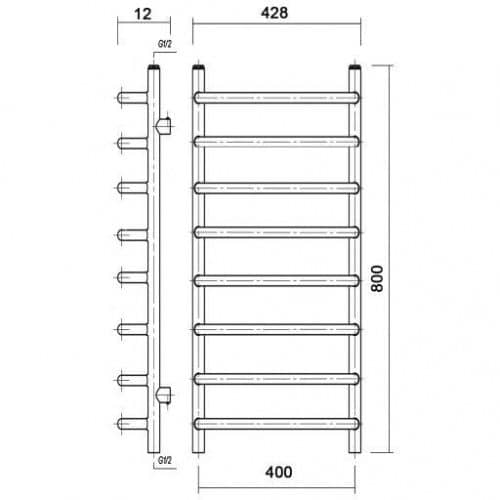 Купить Полотенцесушитель Domoterm Стефано бронза П8 электрический, правое подключение 400х800 мм по низкой цене