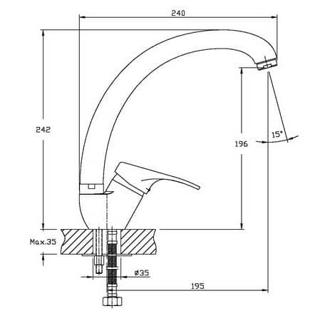 Купить Смеситель GranFest Quarz GF-Z3323 для кухни бежевый по низкой цене