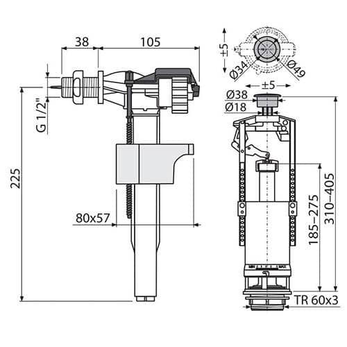 Купить Комплект Alca Plast SA2000 выпускной 1/2 дюйма со стоп кнопкой по низкой цене
