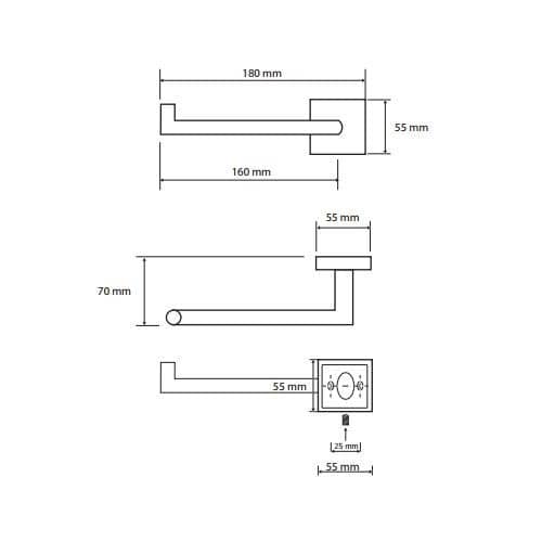 Купить Держатель туалетной бумаги Bemeta Beta 132212032L левый хром по низкой цене