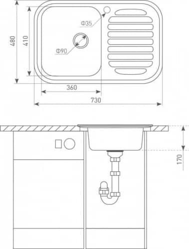 Купить Мойка Zigmund & Shtain Rechteck 730.8 кухонная стальная Лён по низкой цене