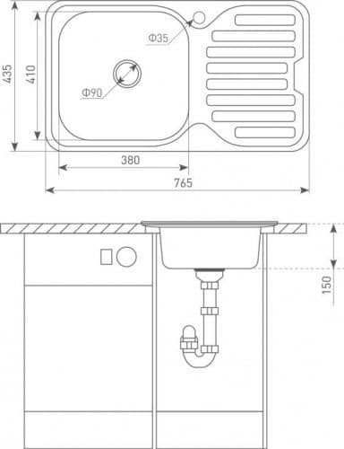 Купить Мойка Zigmund & Shtain Rechteck 765.6 кухонная стальная полированная по низкой цене