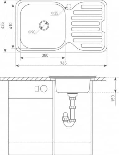 Купить Мойка Zigmund & Shtain Rechteck 765.6 кухонная стальная Сатин по низкой цене