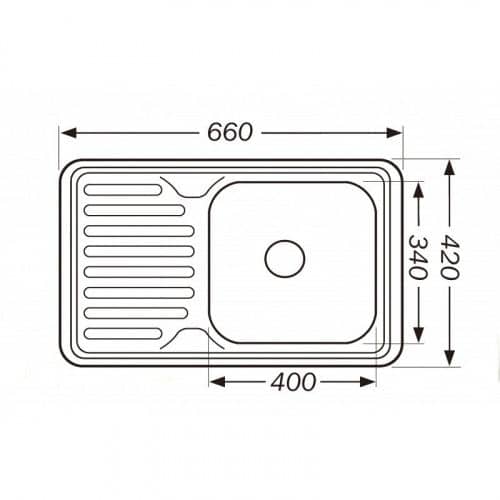 Купить Мойка Premial 6642 кухонная стальная полированная 0,6 мм по низкой цене