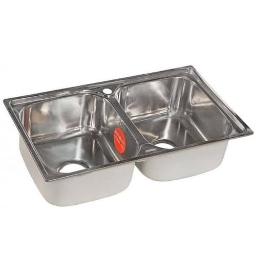 Купить Мойка Premial 7542 кухонная, две чаши, стальная, полированная 0,8 мм по низкой цене