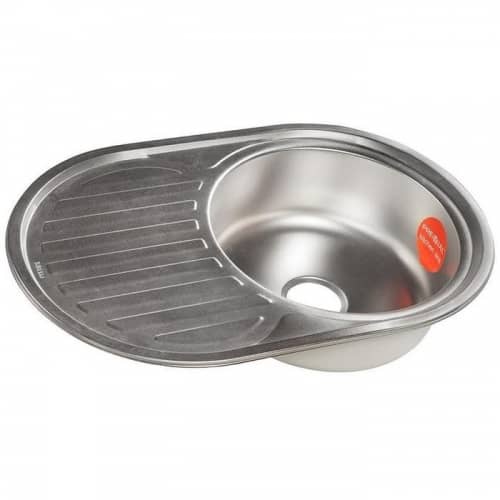 Купить Мойка Premial 7750 кухонная, овальная, стальная, декор сеточка 0,8 мм по низкой цене