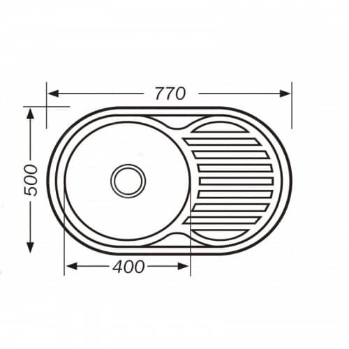 Купить Мойка Premial 7750 кухонная, овальная, стальная, декор сеточка 0,8 мм по низкой цене