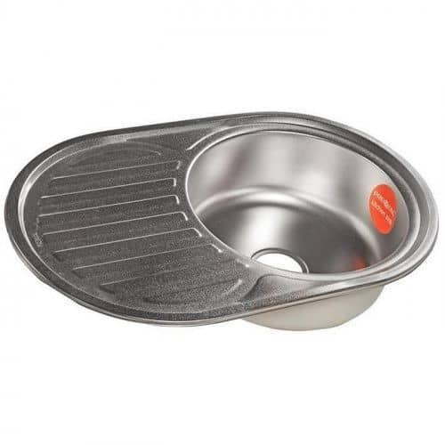 Купить Мойка Premial 7750 кухонная, овальная, стальная, матовая 0,8 мм по низкой цене