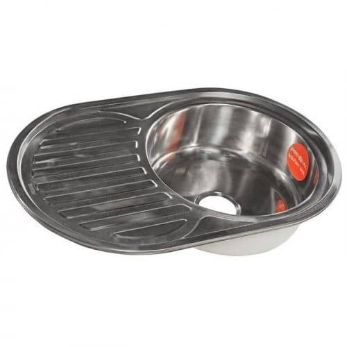 Купить Мойка Premial 7750 кухонная, овальная, стальная, полированная 0,8 мм по низкой цене