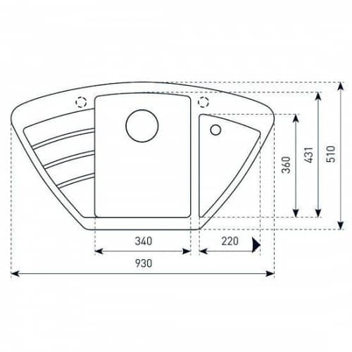 Купить Мойка Zigmund & Shtain ECKIG 900 кухонная гранитная Темная скала по низкой цене