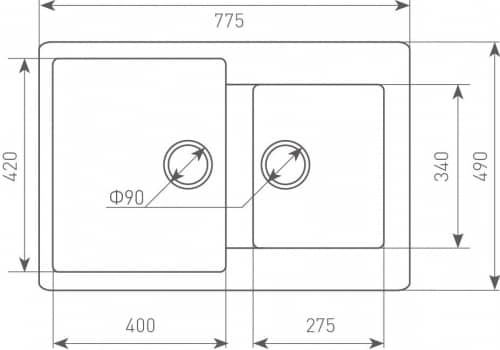 Купить Мойка Zigmund & Shtain Rechteck 400.275 кухонная гранитная Речной песок по низкой цене