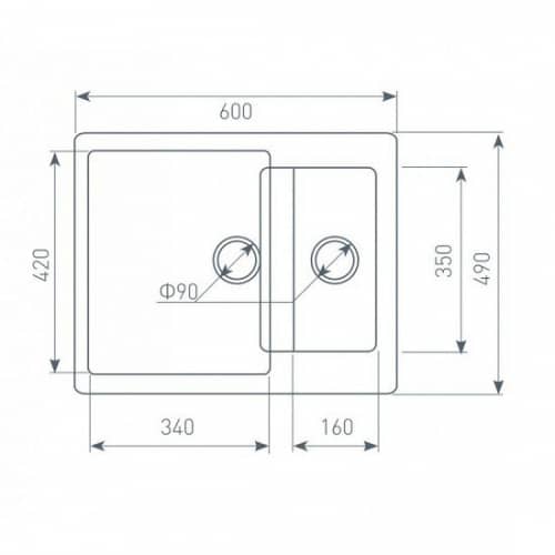 Купить Мойка Zigmund & Shtain Rechteck 600.2 кухонная гранитная Топленое молоко по низкой цене