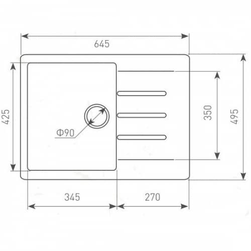 Купить Мойка Zigmund & Shtain Rechteck 645 кухонная гранитная Каменная соль по низкой цене
