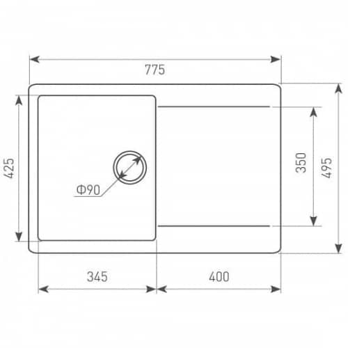Купить Мойка Zigmund & Shtain Rechteck 775 кухонная гранитная Каменная соль по низкой цене