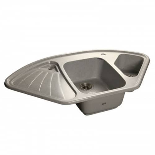 Купить Мойка GranFest Corner GF-C1040E кухонная, композитная, серая, угловая 1039х560 мм по низкой цене