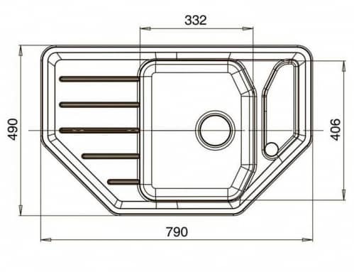 Купить Мойка GranFest Corner GF-C800E кухонная, композитная, песочная, угловая 790х490 мм по низкой цене