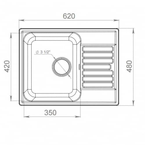 Купить Мойка GranFest Quarz GF-Z13 кухонная композитная песочная 620х480 мм по низкой цене