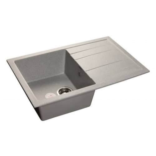 Купить Мойка GranFest Quadro GF-Q780L кухонная композитная серая 764х495 мм по низкой цене