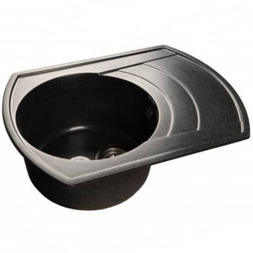 Купить Мойка GranFest Rondo GF-R650L кухонная композитная черная 639х488 мм по низкой цене