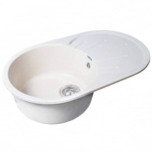 Купить Мойка GranFest Rondo GF-R750L кухонная композитная белая 746х455 мм по низкой цене