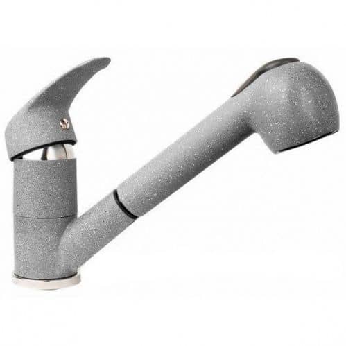 Купить Смеситель GranFest 1774 для кухни, серый, с выдвижной лейкой по низкой цене