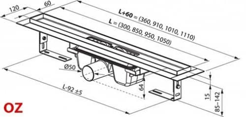 Купить Желоб душевой Ravak Chrome OZ душевой сточный 950 мм по низкой цене