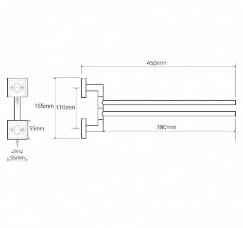 Купить Полотенцедержатель Bemeta Beta 132204102 двойной поворотный хром по низкой цене