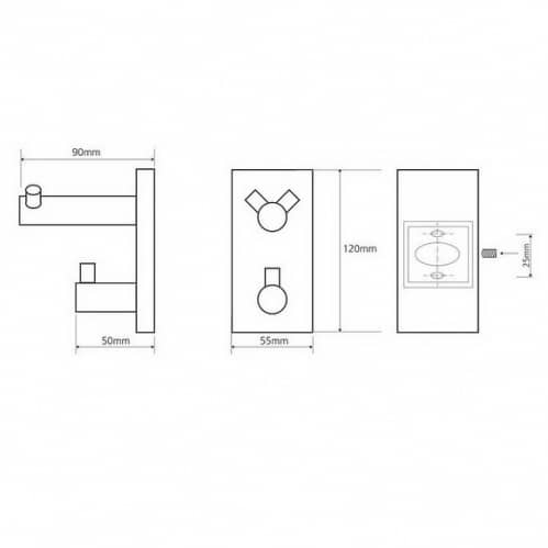 Купить Крючок Bemeta Beta для ванной 132405222 двойной хром по низкой цене