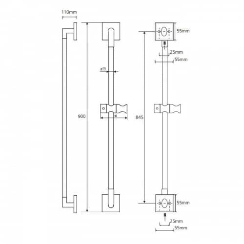 Купить Штанга Bemeta Beta душевая 132114122 хром по низкой цене