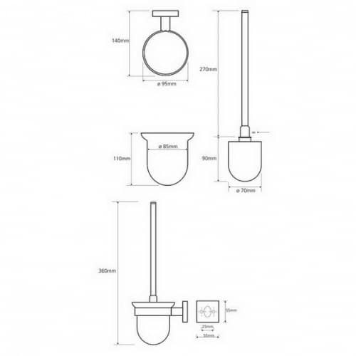 Купить Ершик Bemeta Beta подвесной 132113012 белая щетка хром по низкой цене