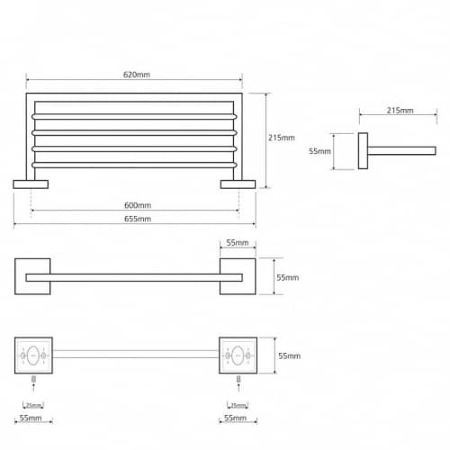 Купить Полотенцедержатель Bemeta Beta с полкой 132205082 хром по низкой цене