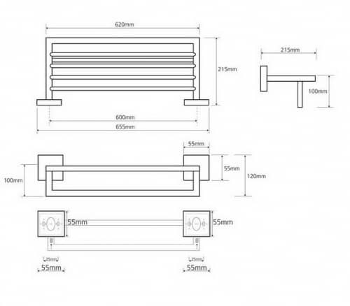 Купить Полотенцедержатель Bemeta Beta с полкой 132205072 хром по низкой цене