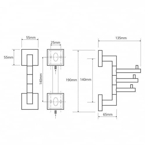 Купить Крючок Bemeta Beta для ванной 132206072 тройной поворотный хром по низкой цене