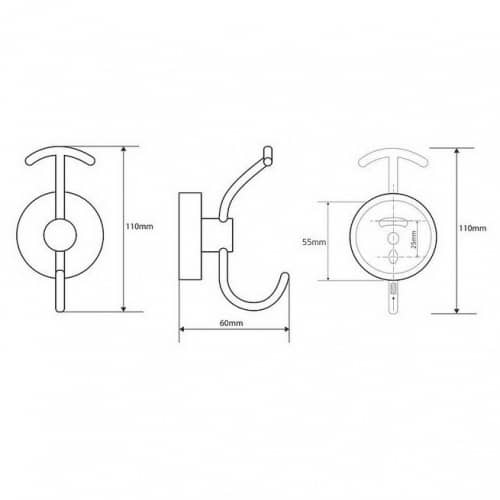Купить Вешалка с крючком Bemeta Omega для ванной 104105252 хром по низкой цене