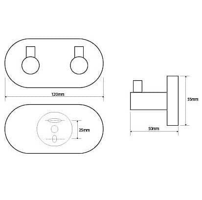 Купить Планка Bemeta Omega с двумя крючками 104405202 хром по низкой цене