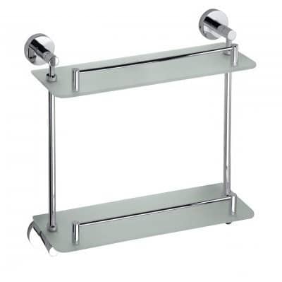 Купить Полочка Bemeta Omega стеклянная 104202122 двойная хром по низкой цене