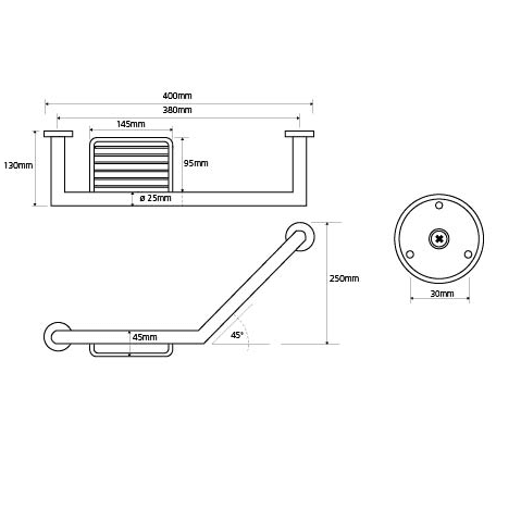 Купить Поручень Bemeta Omega 104307631 изогнутый для ванной с мыльницей хром по низкой цене