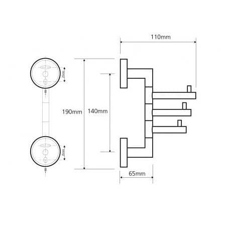 Купить Крючок Bemeta Neo для ванной 104206075 тройной поворотный хром по низкой цене