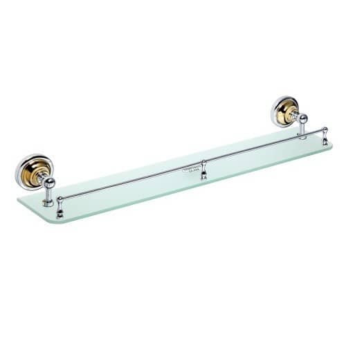 Купить Полочка Bemeta Retro стеклянная 144202268 хром/золото по низкой цене