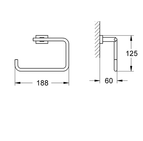 Купить Полотенцедержатель Grohe Essentials Cube кольцевой 40510001 по низкой цене