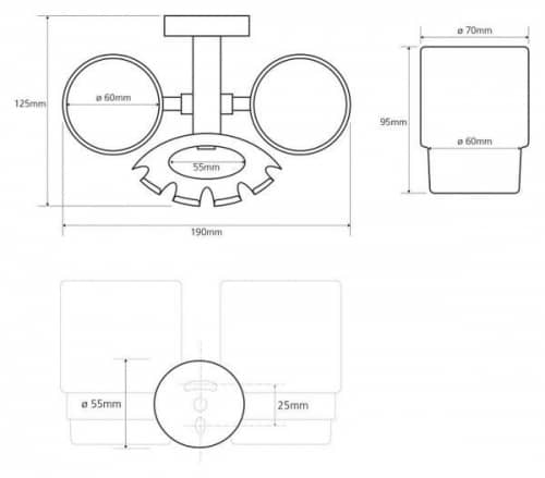 Купить Держатель зубных щеток со стаканами Bemeta Omega 104110042 хром по низкой цене