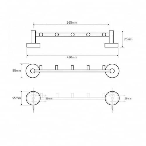 Купить Полотенцедержатель Bemeta Omega с крючками 104105112 хром по низкой цене