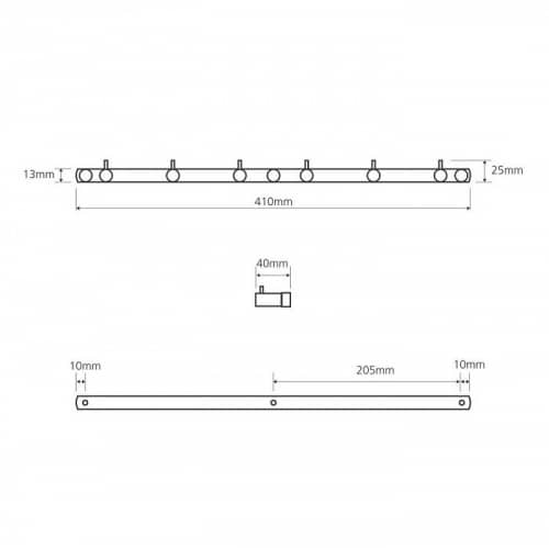Купить Планка Bemeta Omega с шестью крючками 104606112 хром по низкой цене