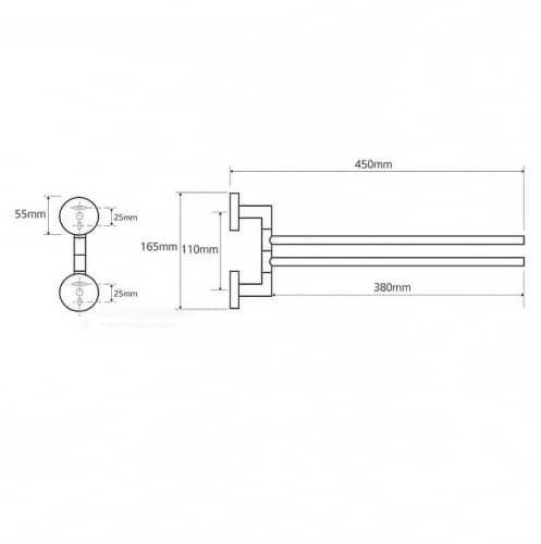 Купить Полотенцедержатель Bemeta Omega 104204102 двойной поворотный хром по низкой цене