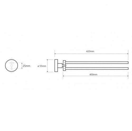 Купить Полотенцедержатель Bemeta Omega 104204191 двойной поворотный хром по низкой цене
